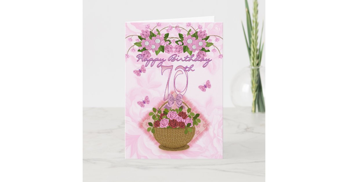 70th Birthday Special Lady, Roses And Flowers - 70 Card | Zazzle
