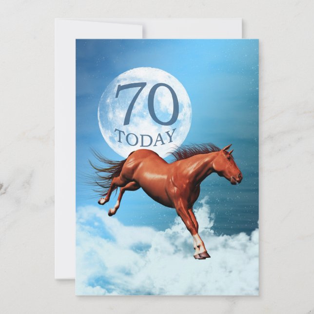 70th birthday Spirit horse party invitation (Front)