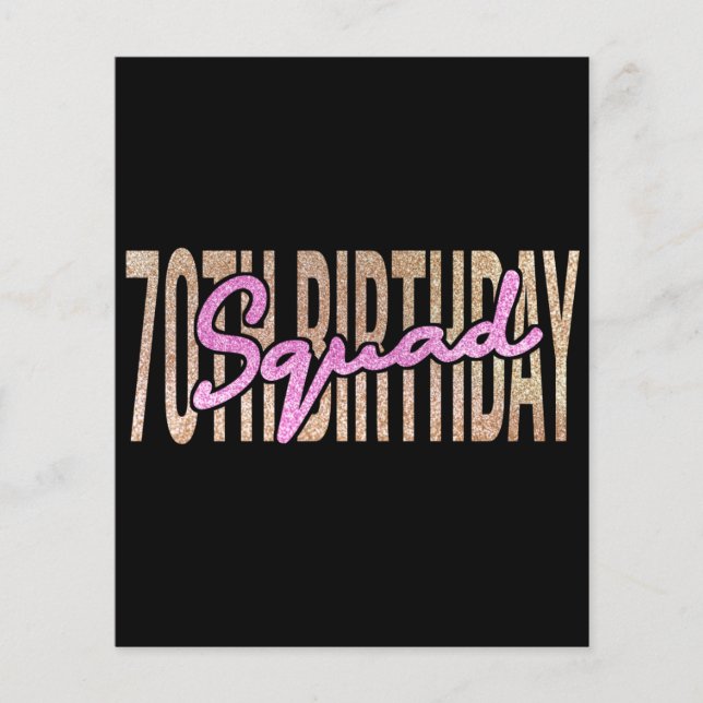 70th birthday squad quote sayings flyer (Front)