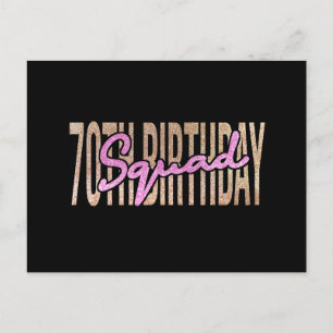70th birthday squad quote sayings holiday postcard