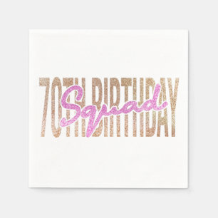 70th birthday squad quote sayings napkins