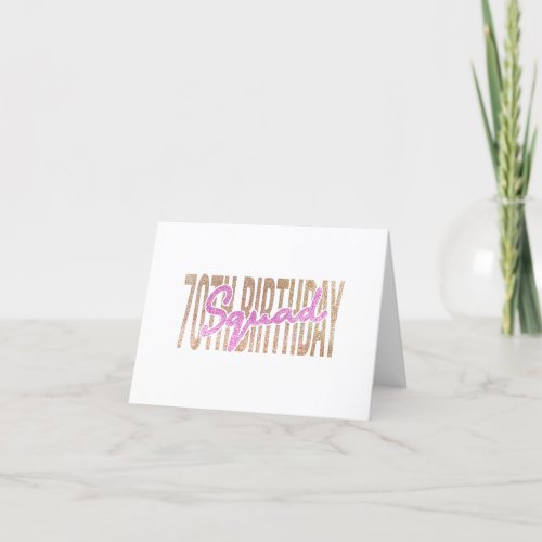 70th birthday squad quote sayings thank you card
