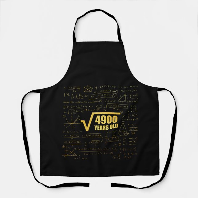 70th Birthday Square Root of 4900 70Years Old Math Apron (Front)