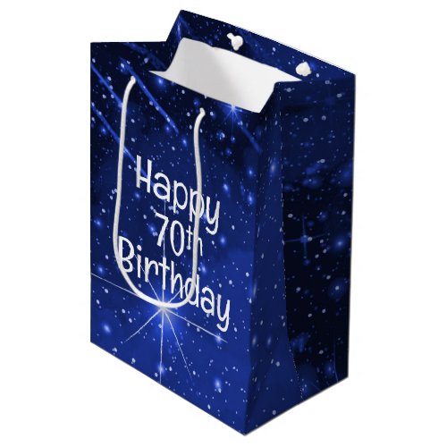 70th Birthday Star Galaxy    Medium Gift Bag