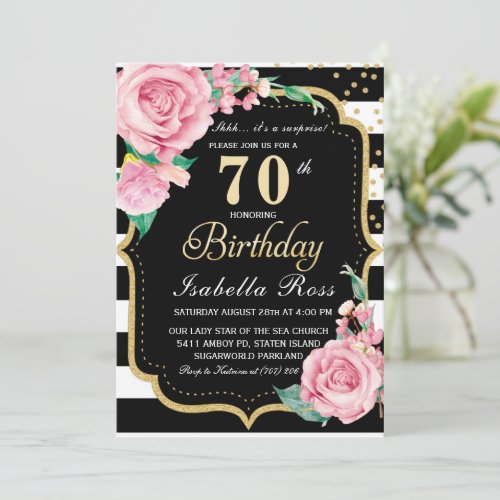 70th Birthday Surprise Invitations