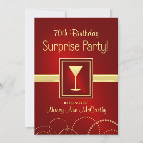 Custom 70th Birthday Surprise Party Invitations