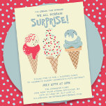 70th Birthday Surprise Party Ice Cream Cone  Invitation<br><div class="desc">New for Summer 2024. Our "Ice Cream,  You Scream We All Scream Surpise" 70th Birthday Invitation! Followed by three retro watercolor color ice cream cones with patriotic red,  white and blue ice cream and sprinkles.</div>