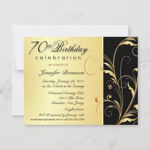 70th Birthday Surprise Party Invitations