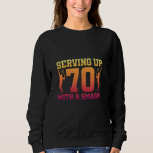 70th Birthday Tennis 70 Years Old Tennis Player Bi Sweatshirt
