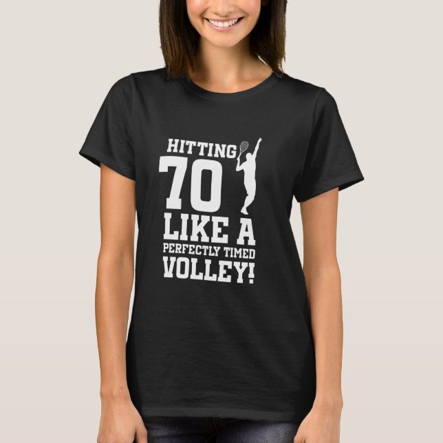 70th Birthday Tennis 70 Years Old Tennis Player Bi T-Shirt (Front)