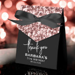 70th Birthday Thank You Rose Gold Glitter Script Favor Boxes<br><div class="desc">Thank your guests in style with these 70th Birthday Thank You Rose Gold Glitter Script Favor Boxes. Adorned with elegant rose gold glitter and a beautiful script design, these favor boxes make a chic and thoughtful keepsake for your 70th birthday celebration. Perfect for adding a touch of glamour to your...</div>