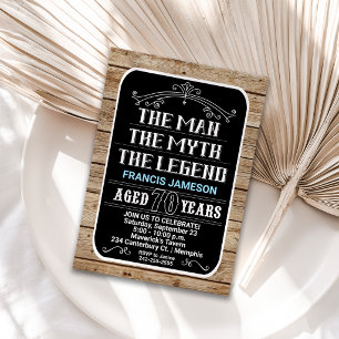 70th Birthday The Man The Myth The Legend 70 YRS Invitation