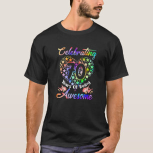 70Th Birthday Tie Dye 70 Years Old Birthday Awesom T-Shirt