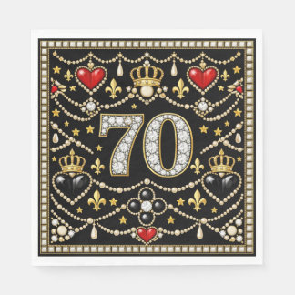 70th Birthday Tudor Inspired Jewells History Gift Napkins