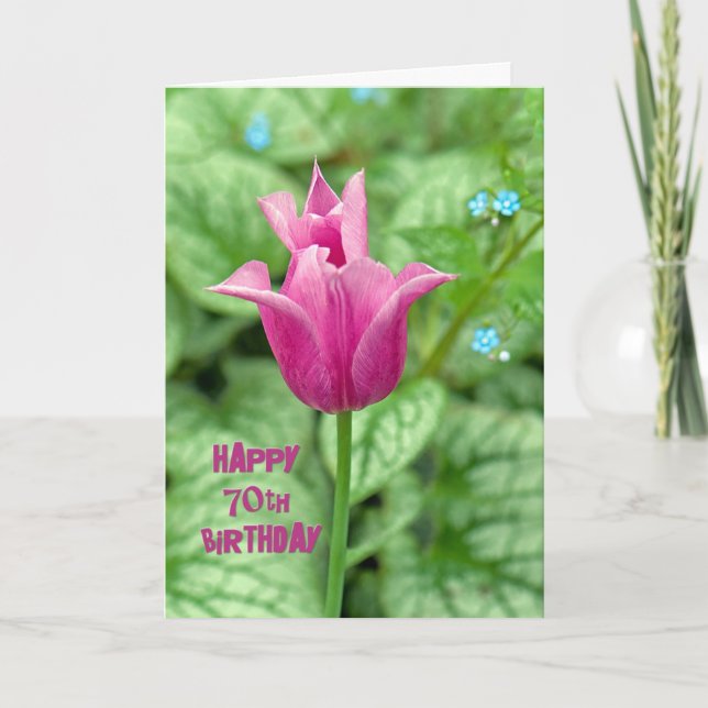 70th Birthday Tulip Card (Front)