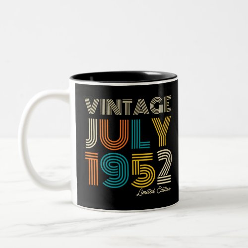 70th Birthday Vintage 1952 Limited Edition Two_Tone Coffee Mug