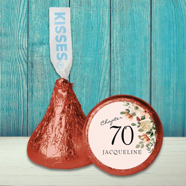 70th Birthday Vintage Floral Hershey®'s Kisses® (Perfect addition to your loved one's 70th birthday celebration with these Vintage Floral Candy Favor)