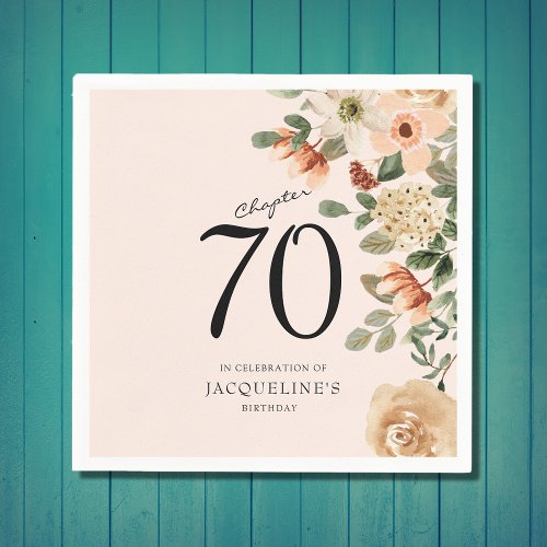 70th Birthday Vintage Floral Napkins