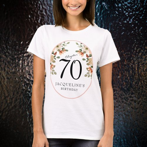 70th Birthday Vintage Floral T_Shirt