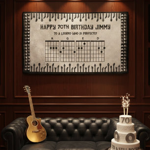 70th Birthday Vintage Legendary Guitarist Banner