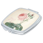 70th Birthday Vintage Rose Personalized Compact Mirror (Turned)