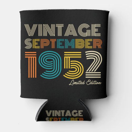 70th Birthday Vintage September 1972 Limited Edtn Can Cooler
