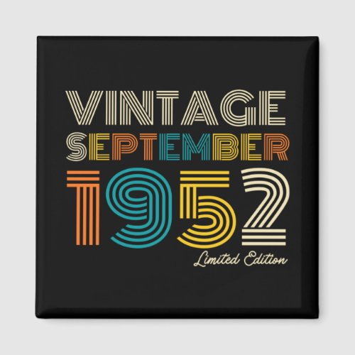 70th Birthday Vintage September 1972 Limited Edtn Magnet