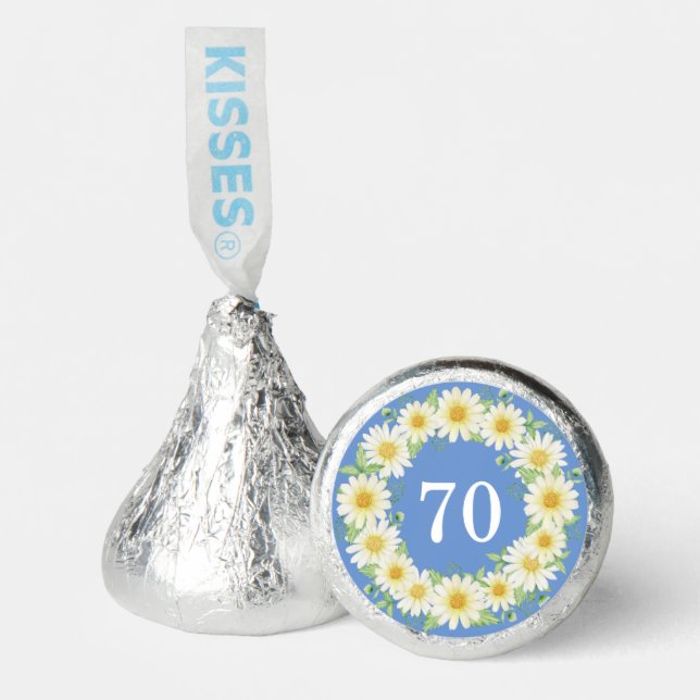 70th Birthday Watercolor Floral Hershey®'s Kisses® (Front)