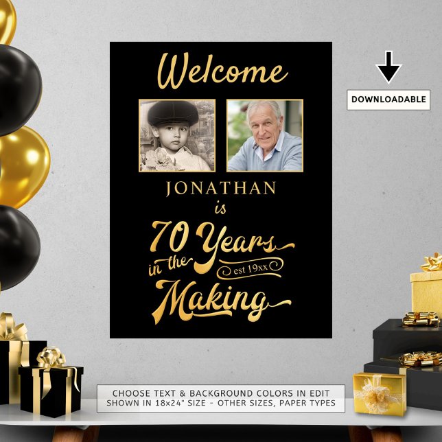 70th Birthday Welcome YEARS IN THE MAKING 2 Photos Poster (Creator Uploaded)