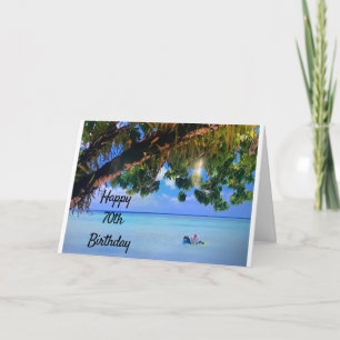 **70th BIRTHDAY WISHES ARE LIKE DAY AT BEACH Card