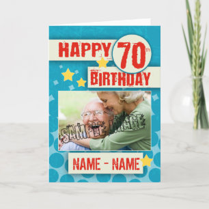 70th Birthday With Stylish Effects - Your Picture Card