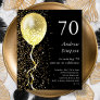 70th | Black & Gold Birthday Budget Invitation