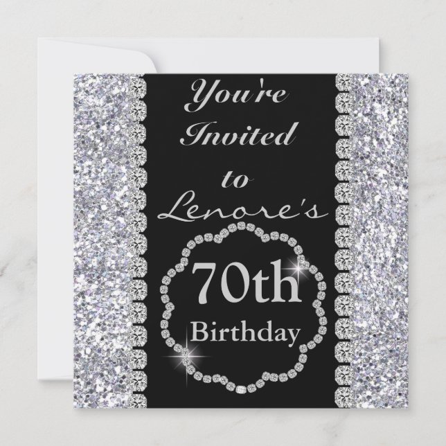 70th BLING Birthday Party Invitation (Front)