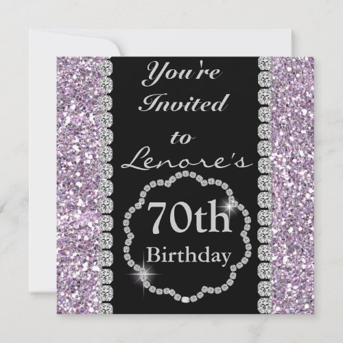 70th BLING Birthday Party Invitation