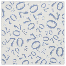 70th  Cool Number Pattern Blue and White 70 Fabric