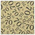 70th  Cool Number Pattern Gold and Black 70 Fabric