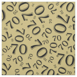 70th  Cool Number Pattern Gold and Black 70 Fabric