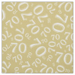 70th  Cool Number Pattern Gold and White 70 Fabric