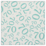 70th  Cool Random Number Pattern Teal 70 Fabric