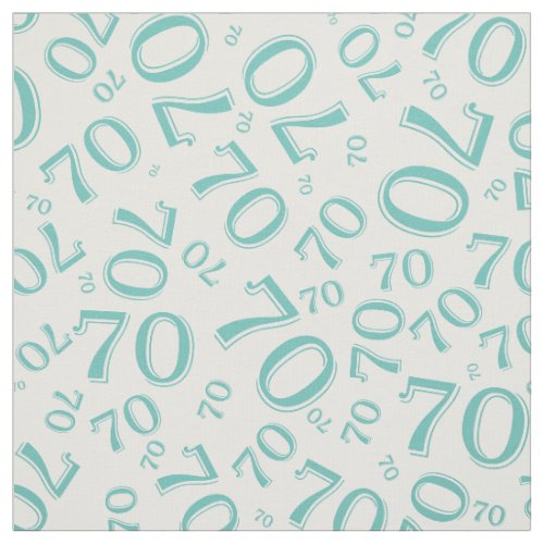 70th  Cool Random Number Pattern Teal 70 Fabric