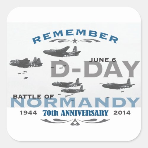 70th D_Day Air Battle of Normandy Anniversary Square Sticker