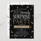 70th Glitter Confetti Surprise Party Invitation (Front/Back)