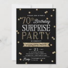 70th Glitter Confetti Surprise Party Invitation