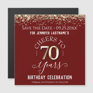 70th Gold Birthday Save the Date Magnet