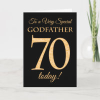 70th Gold-effect on Black, for Godfather Birthday