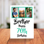 70th Happy Birthday Brother Photo Collage Card at Zazzle