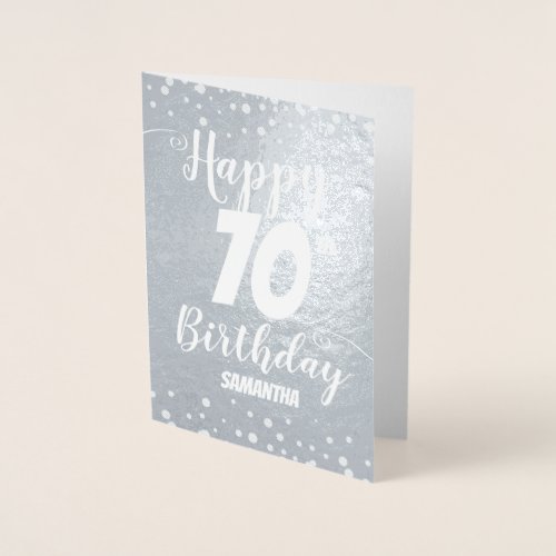 70th Happy Birthday Custom Foil Card