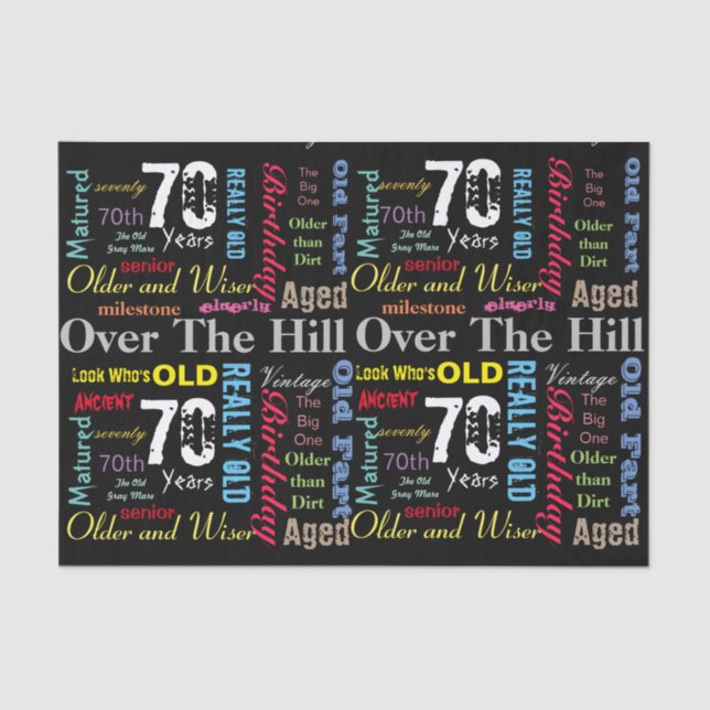 70th Happy BIrthday in a Graffiti Style Tissue Paper (Front)