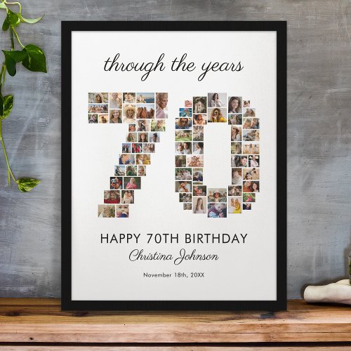 70th Happy Birthday Photo Collage