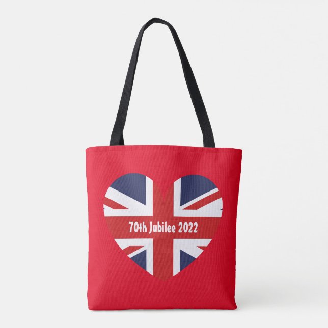 70th Jubilee 2022 Red British Flag Tote Bag (Back)